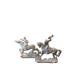 Antique Cast Metal Cavalry Figurines Set Lot of 2